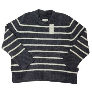 Abercrombie & Fitch Madeline Sweater Stripe Medium Dark Gray NWT